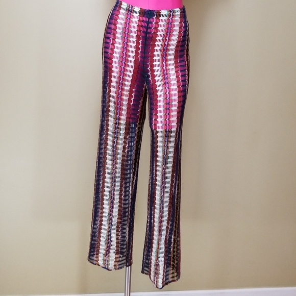 Missoni Pants - Missoni Multicolor See Through Straight Leg Pants